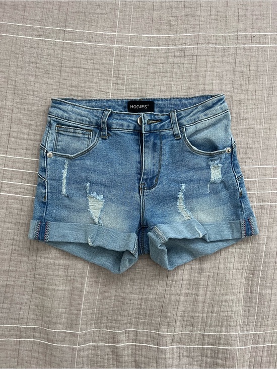 hocaies Pants - Light Blue Distressed Denim Shorts - Women's